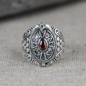 Bague Gawu avec compartiment secret, boîte ethnique népalaise, ouverture réglable, bijoux de