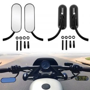 Rétroviseur latéral universel noir pour moto Harley Touring Electra Glide Dyna Fatboy Softail
