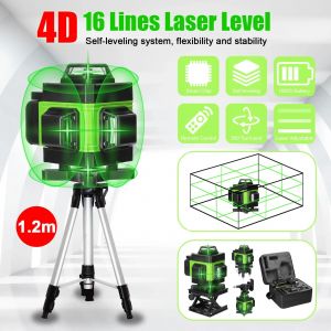 Niveau laser multifonction 4D 16 lignes 360 °, machine à nivellement automatique aste par USB avec
