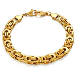 Bracelet en acier inoxydable 316L pour hommes, vente en gros, couleur or, maillons de chaîne à main,