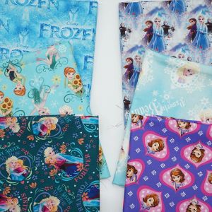 Tissu Disney la reine des neiges 100% coton, pour coudre des v&ecirc;tements, robe, Patchwork, princesse