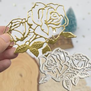 Matrices de découpe en métal fleur de Rose, pochoir pour bricolage, Scrapbooking, gaufrage, Album,