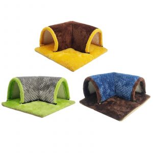 Petits animaux Tunnel cochon d'inde cachette aire de jeux respirant tapis amovible grotte d'animaux