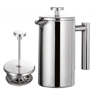 Cafetière à pression française en acier inoxydable, cafetière isolée à Double paroi,