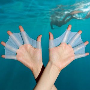 Palmes de natation en silicone pour hommes femmes et enfants, palmes palmées, gants palmées,
