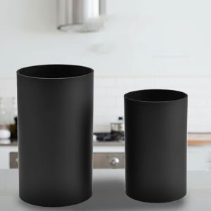Support d'ustensiles de cuisine, cylindre en plastique noir, rangement de la vaisselle, boîte de