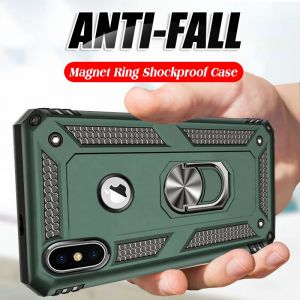 Coque de luxe antichoc en métal avec aimant pour iPhone, étui en silicone pour modèles 6, 6s, 7, 8