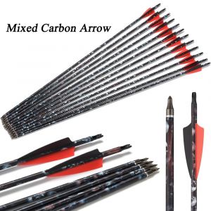 Fl&egrave;ches de tir &agrave; l'arc en carbone mixte, colonne vert&eacute;brale 31.5 avec pointe de subdivision,