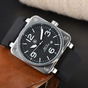 Bell Ross Aviation BR01-92 édition limitée bracelet en Silicone carré automatique montre mécanique