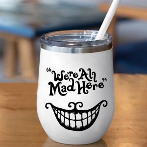 Autocollant en vinyle chat du Cheshire Alice au pays des merveilles, dents soignées et propres pour