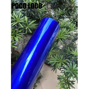 Autocollant de voiture en vinyle m&eacute;tallique brillant bleu bonbon, enveloppes de v&eacute;hicule pour moto