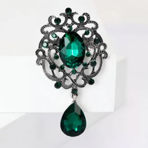 Broches &agrave; fleurs en strass pour femmes, unisexe, pendentif en verre, pull, veste, Banquet, sac &agrave;