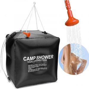 Sacs d'eau 40L pomme de douche &eacute;nergie solaire chauffage rapide Camping sac de douche Camping p&ecirc;che