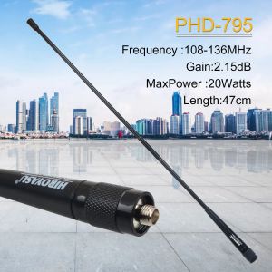 Antenne de bande aérienne pour talkie-walkie, fouet portable 108-136MHz, 2.15dB 47CM 20Watts