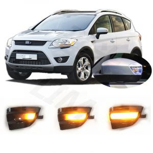 Clignotant LED dynamique pour r&eacute;troviseur lat&eacute;ral, adapt&eacute; &agrave; la Ford Kuga MK1 MKI 2008 2009 2010 2011