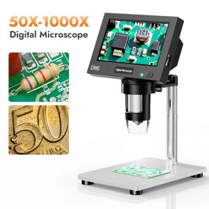 Microscope numérique LCD 4.3 pouces, vidéo 1000X pour adulte avec 8led, Microscope à souder pour