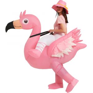Costume gonflable flamant rose pour enfants, Costumes d'&eacute;quitation sur licorne, lapin dr&ocirc;le, robe