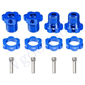 Écrou de moyeu hexagonal de roue cannelée en aluminium de 17mm, 4 paquets, pour Traxxas e-revo Revo