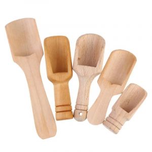 Mini Pelles à Sel avec Manche en Bois, Cuillère à Café, Lait Moulu, Poudre, Café, Condiment, Outils