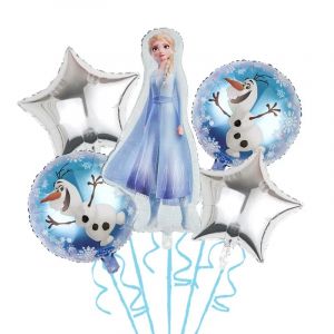 Ballon en aluminium flocon de neige Disney la reine des neiges Elsa Anna, 5 pièces, ballon étoile