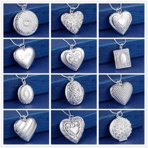 Offre spéciale couleur argent cadre Photo pendentif collier chaîne serpent pour femme charme mariage