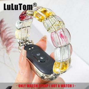 Bracelet de montre en résine à motif de pierre de marbre, bracelet pour Xiaomi Mi Band, 9, 8, 7, 6,