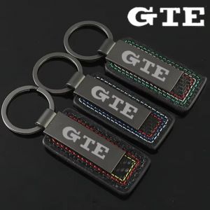Porte-clés de voiture en Fiber de carbone, support pour Logo Volkswagen GTE, accessoires en métal