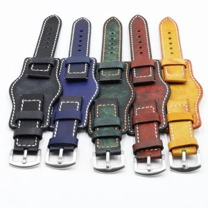 Onthelevel 20mm 22mm bracelet de montre en cuir bracelet de montre en cuir vert fonc&eacute; sans supprimer