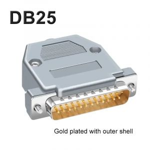 Connecteur à souder DB25, prise à deux rangées DB 25 broches plaquée or mâle femelle, adaptateur de