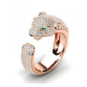 Bague tête de léopard populaire européenne et américaine pour hommes et femmes