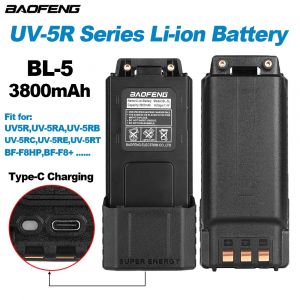 BL-5 Baofeng UV-5R s&eacute;rie talkie-walkie batterie Li-ion grande capacit&eacute; 3800mAh type-c pour UV5R