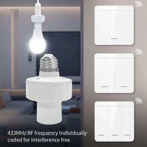 Support d'ampoule Led E27 E26, douille de Base de lampe avec t&eacute;l&eacute;commande RF 433Mhz, interrupteur de