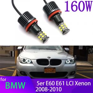Ampoule LED blanche pour feux de position, yeux d'ange, pour BMW s&eacute;rie 5 E60 E61 LCI, phare au x&eacute;non