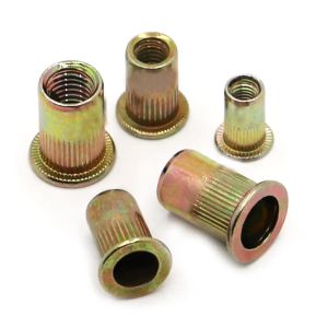 M3 M4 M5 M6 M8 M10 M12 Plat Métrique Fileté Rivet Écrous Couleur Zinc Acier Au Carbone Bride Rivnut