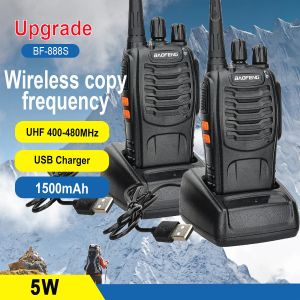 Baofeng – walkie-talkie BF-888S 5W, prise USB, double bande, Radio bidirectionnelle Portable, longue