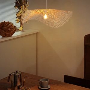 Lampe Suspendue en Bambou et Rotin de Style Chinois, Luminaire Décoratif d'Nik, Idéal pour une Salle