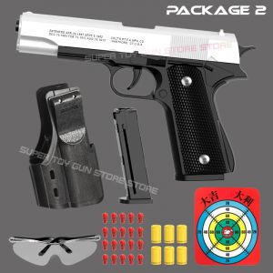 Nouveau. All Black M1911 Colt Toy Gunman Gun, coque de balle molle, catapulte Blaster, lanceur