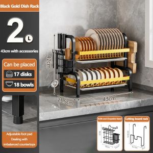 2025NEW égouttoir à vaisselle 2 niveaux Compact cuisine égouttoir ensemble grand égouttoir à