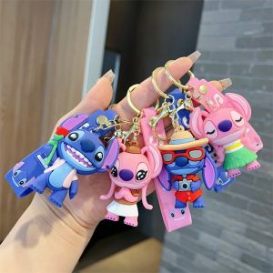 Porte-clés Disney Mickey Mouse Minnie Lilo & Stitch, nouveau porte-clés de dessin animé, pendentif