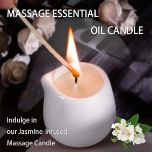 Bougie aux Huiles Essentielles de Énergie à Basse Température au Jasmin, Chauffe le Dos Complet,