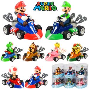 Super Mario retirer voiture vert Yoshi âne Kong Bowser Luigi Toad princesse pêche figura de acción