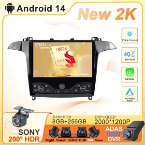 Android 14 autoradio pour Ford S Max S-MAX 2006-2015 pour Ford Galaxy 2014 Carplay lecteur vidéo