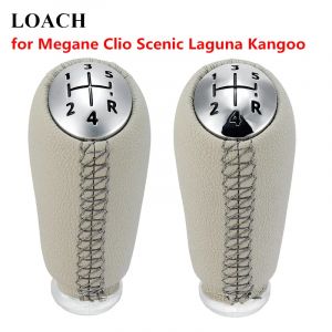 Pommeau de levier de vitesse MT mat chrom&eacute; Beige, pour Renault Megane 2 MK2 Clio III MK3 Scenic II