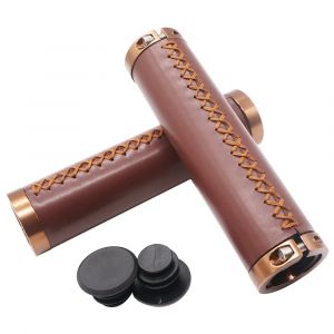 Poignée de loisirs rétro universelle cousue à la main, en cuir PU, absorbant les chocs, pliable,