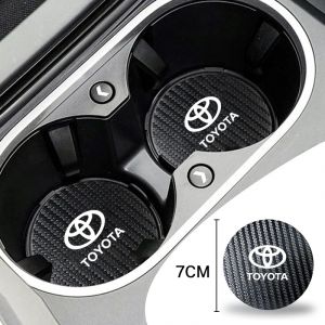 Coaster d'eau de voiture en fibre de carbone, 2 pièces, tampons antidérapants pour Toyota Chr rav4