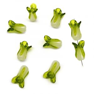 Perles de légumes chou chinois, 10 pièces/lot, perles d'espacement en verre au chalumeau, amples