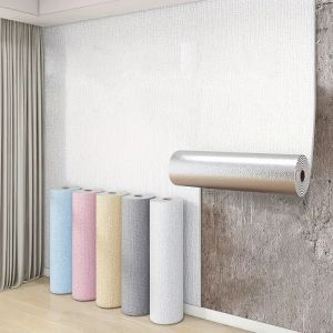 Papier peint auto-adhésif 3D en lin, autocollants muraux imperméables continus, pour salon, chambre