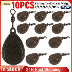 Poids plat en plomb pour la p&ecirc;che &agrave; la carpe, mat&eacute;riel pour attraper des poissons, avec clip