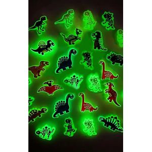 12/31pcs lumineux dinosaure chaussure charmes pour sabots sandales pantoufles chaussures accessoires