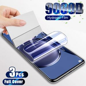 Protecteur d'écran souple en Film Hydrogel, 3 pièces, pour Huawei P30 P40 P50 P20 Mate 40 30 20 Pro